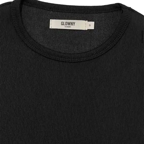 [BUNJANG] Glony G Classic Rib Crew Neck T-shirt / 글로니 G CLASSIC RIB 크루넥 티셔츠 블랙
