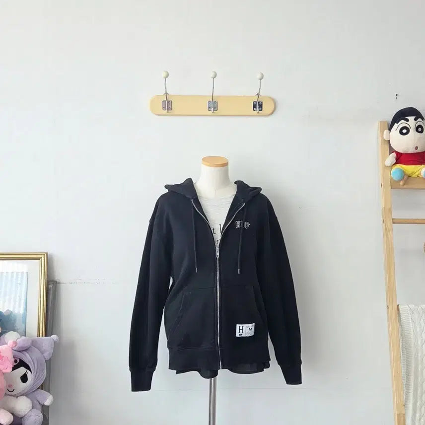 [BUNJANG] HUF Black Hooded Zip-up Jacket / 빈티지 만원샵 HUF 블랙 후드 집업