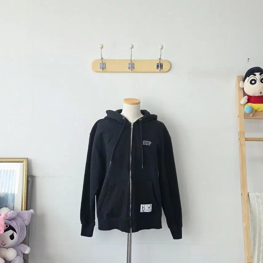 [BUNJANG] HUF Black Hooded Zip-up Jacket / 빈티지 만원샵 HUF 블랙 후드 집업