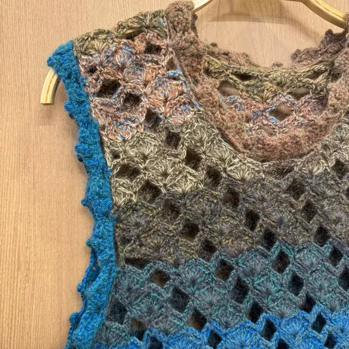 [BUNJANG] Handmade Crochet Knit Vest / 핸드메이드 크로셰 니트베스틔