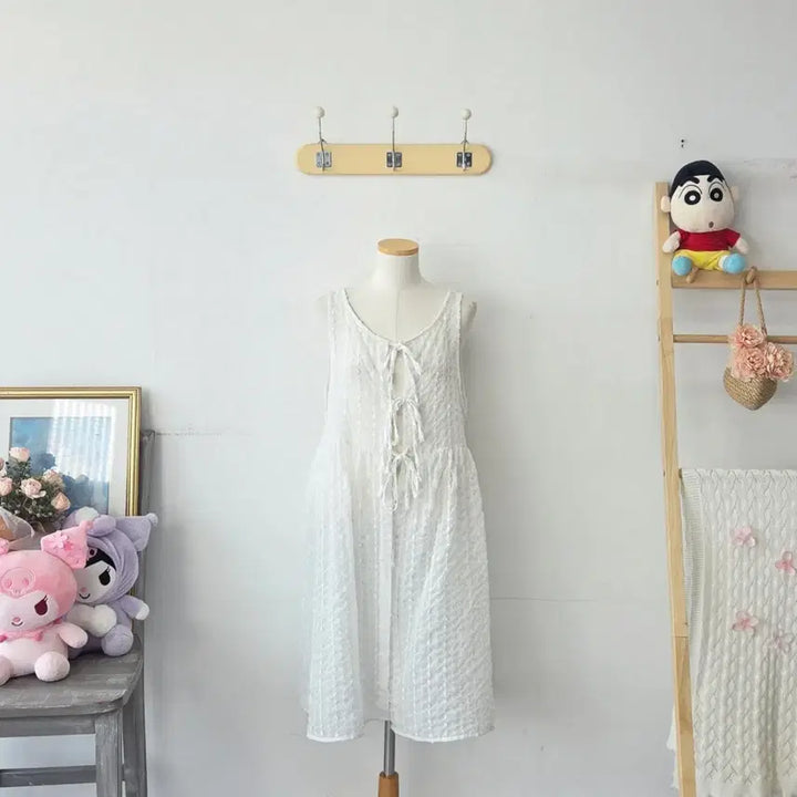 [SOLD OUT] 빈티지 만원샵 화이트 러블리 롱 뷔스티에