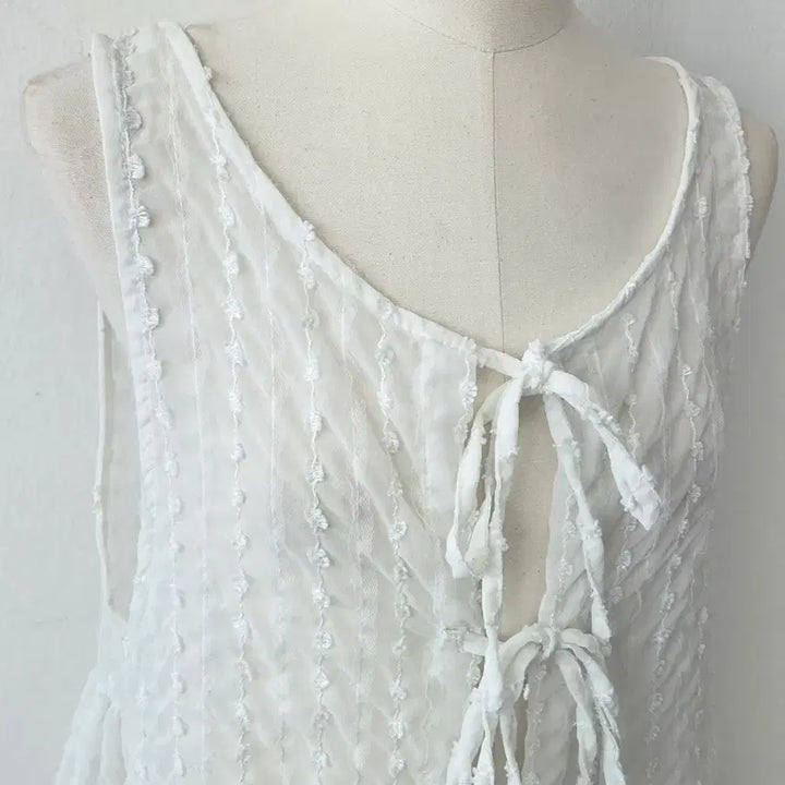 [SOLD OUT] 빈티지 만원샵 화이트 러블리 롱 뷔스티에