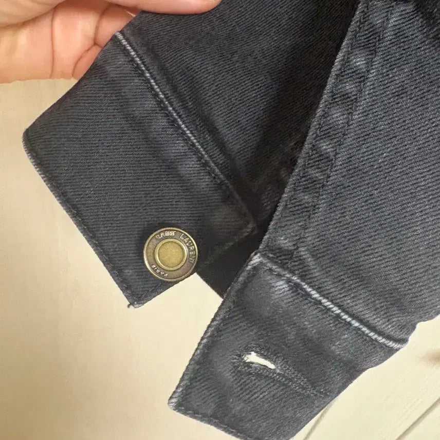 [BUNJANG] Saint Laurent Black Denim Jacket / 생로랑 블랙 흑청 데님 자켓