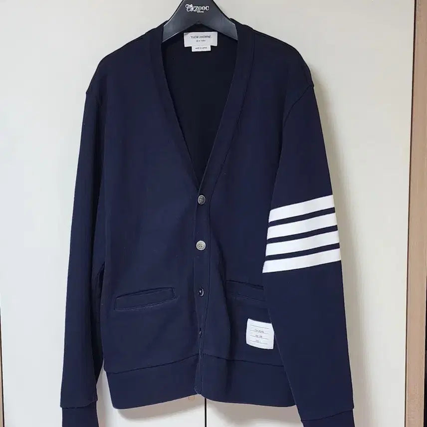 [SOLD OUT] [3]톰브라운 사선완장 코튼 가디건 네이비