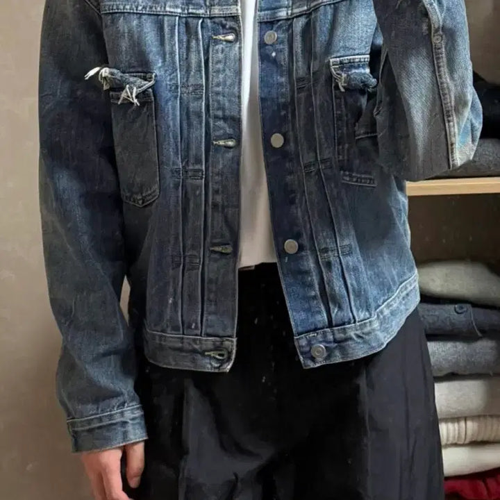 [BUNJANG] Maison Margiela Distressed Denim Jacket / 메종마르지엘라 디스트로이드 데님자켓