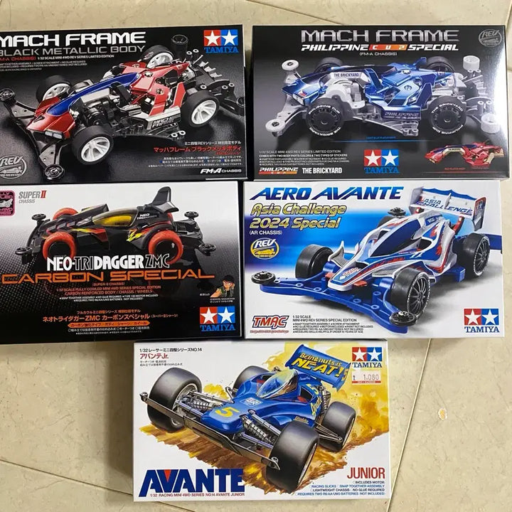 [BUNJANG] Tamiya Mini 4WD Car Set / 타미야 미니카 5종(마하프레임필리핀,트라이다가 외)미니사구