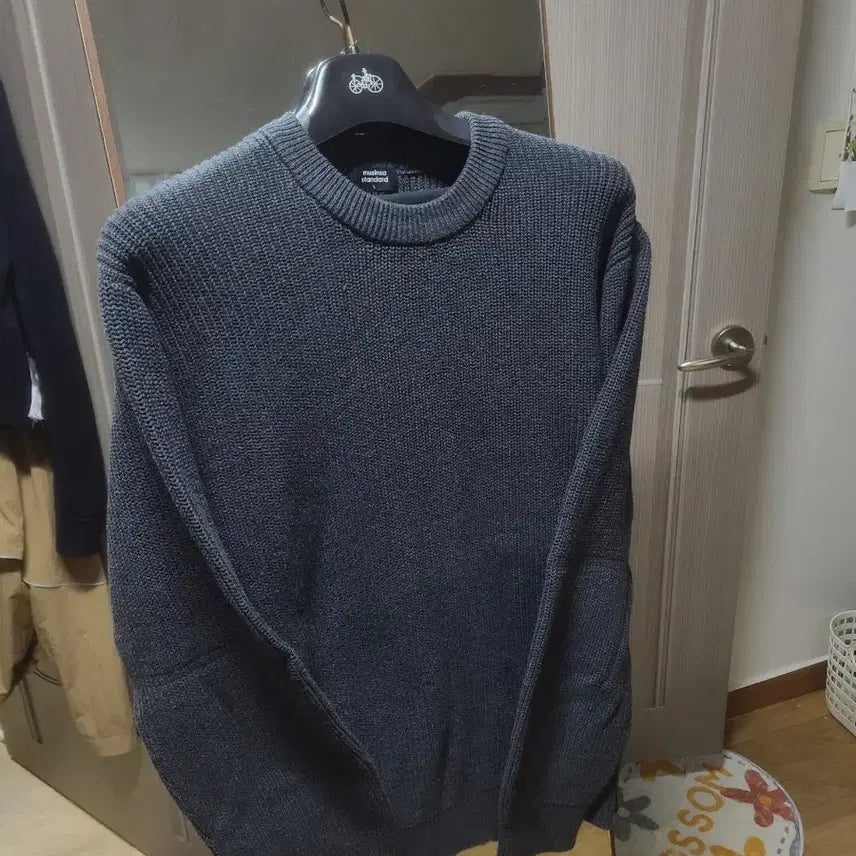 [BUNJANG] Musinsa Standard Cotton Ribbed Knit Crew Neck Sweater / 무신사 스탠다드 코튼 리브드 니트 l사이즈
