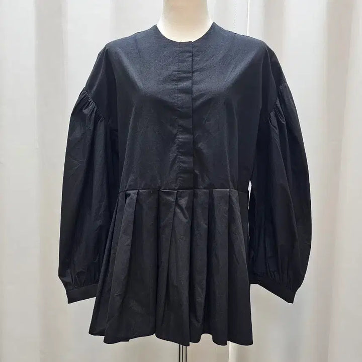 [BUNJANG] Ooh La La Black Puff Sleeve Pleated Dress / 오어 블랙 퍼프소매 플리츠 원피스