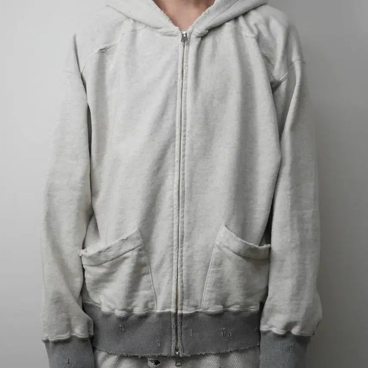 [BUNJANG] Anselm Zip Up Hoodie Heather White / 안셀름 ZIP UP HOODIE [HEATHER WHITE]
