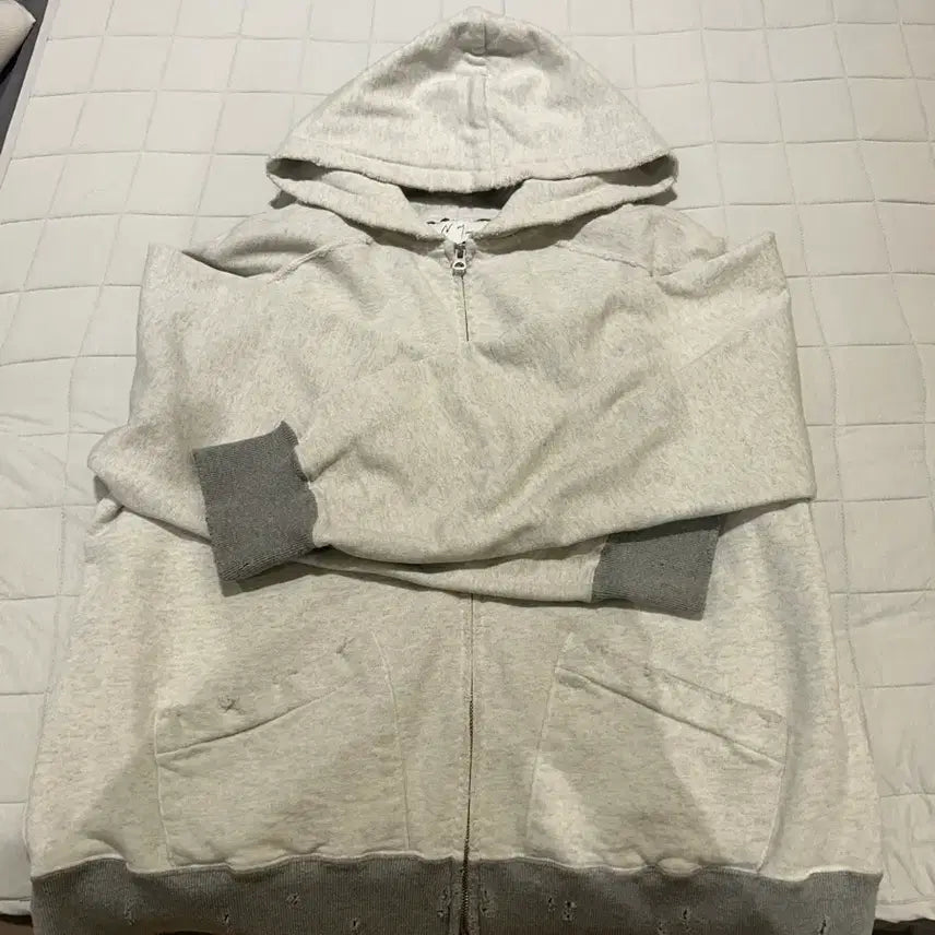 [BUNJANG] Anselm Zip Up Hoodie Heather White / 안셀름 ZIP UP HOODIE [HEATHER WHITE]