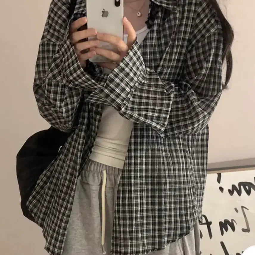 [BUNJANG] Vintage Loose Fit Checkered Shirt / 빈티지 루즈핏 체크 셔츠