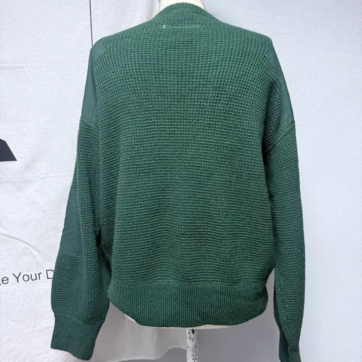 [BUNJANG] Champion Vintage Waffle Knit Sweater Patch Green M / 챔피온 Champion 스웨터 빈티지 니트 패치 와플 그린 녹색니트