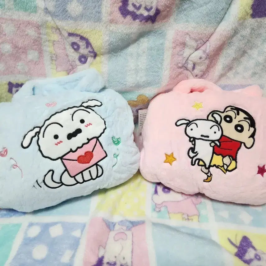 [BUNJANG] Crayon Shin-chan Blanket Bag / 짱구 담요가방 블루/핑크