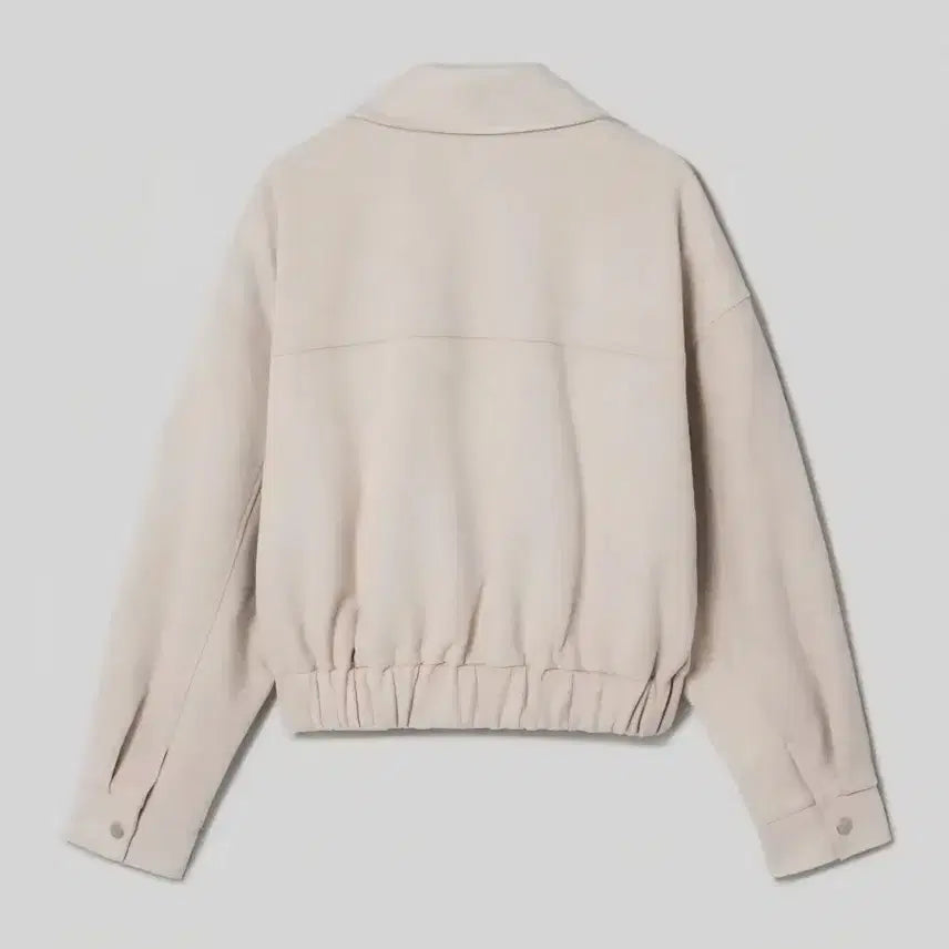[BUNJANG] 8seconds Faux Suede Blouson Jacket Ivory M / 에잇세컨즈 페이크 스웨이드 블루종 자켓 재킷 점퍼 아이보리 M