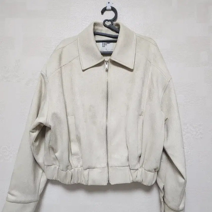 [BUNJANG] 8seconds Faux Suede Blouson Jacket Ivory M / 에잇세컨즈 페이크 스웨이드 블루종 자켓 재킷 점퍼 아이보리 M