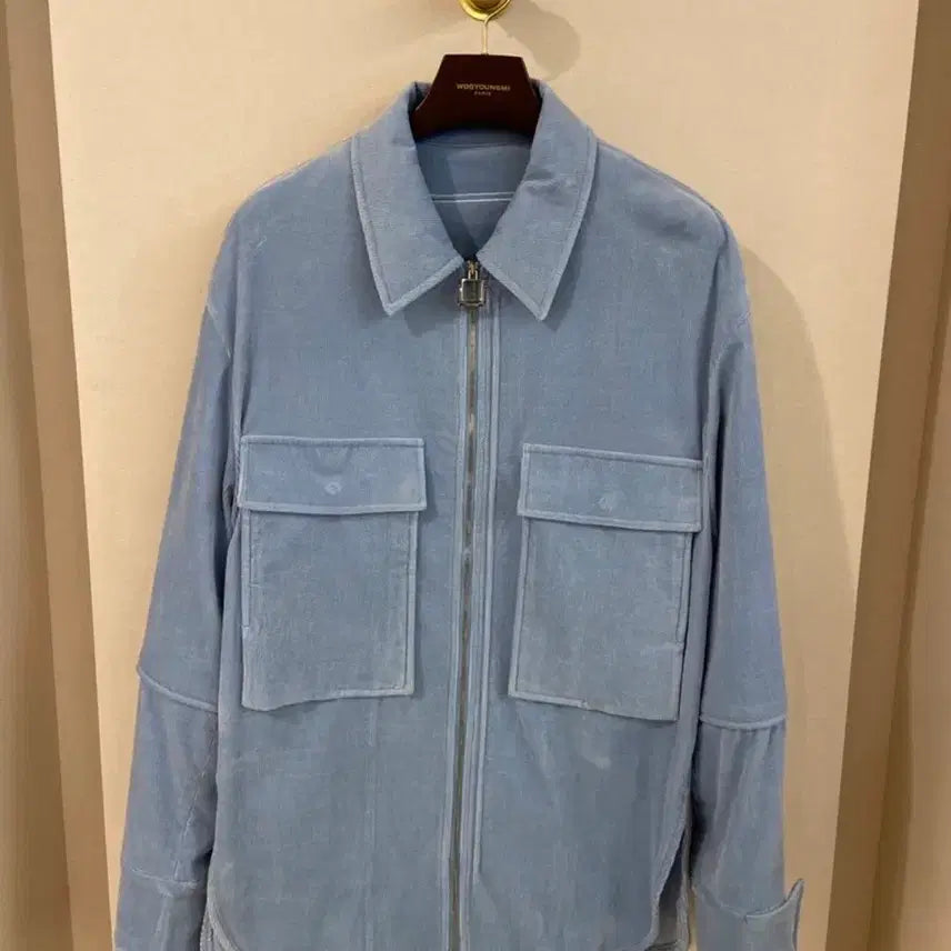 [BUNJANG] Wooyoungmi 22SS Blue Corduroy Blouson Jacket / [44] 우영미 22SS 블루 코듀로이 점퍼 자켓 셔츠