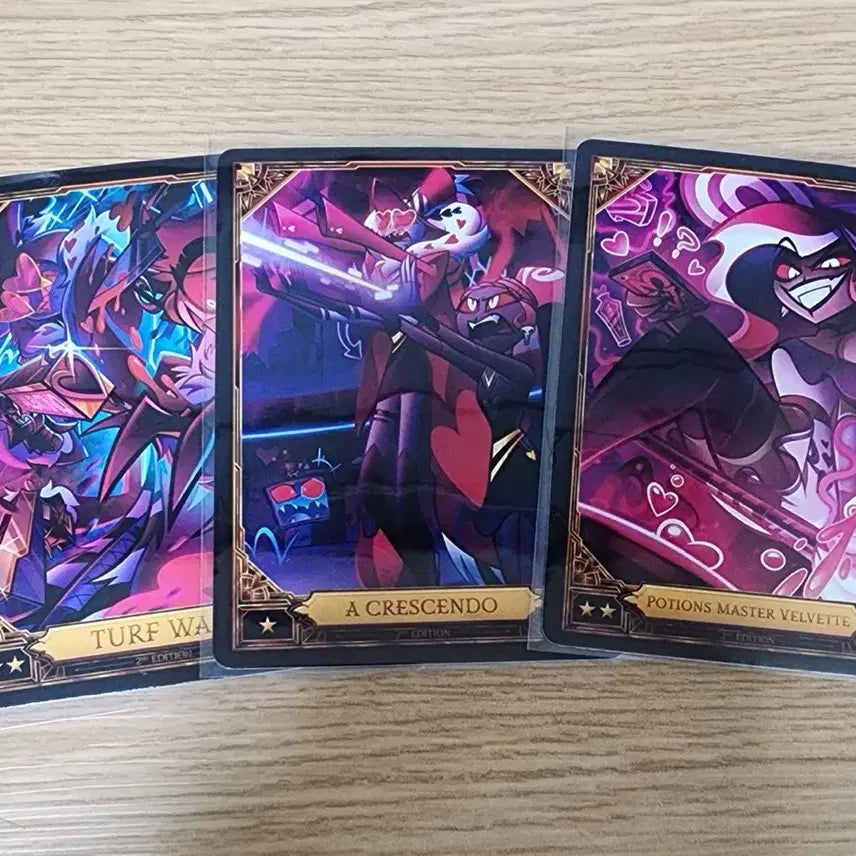 [BUNJANG] Hazbin Hotel Season 2 Valentino Trading Card Bundle Set / 해즈빈호텔 시즌2 트레이딩 카드 논포일 벨벳 발렌티노 등 3장 일괄