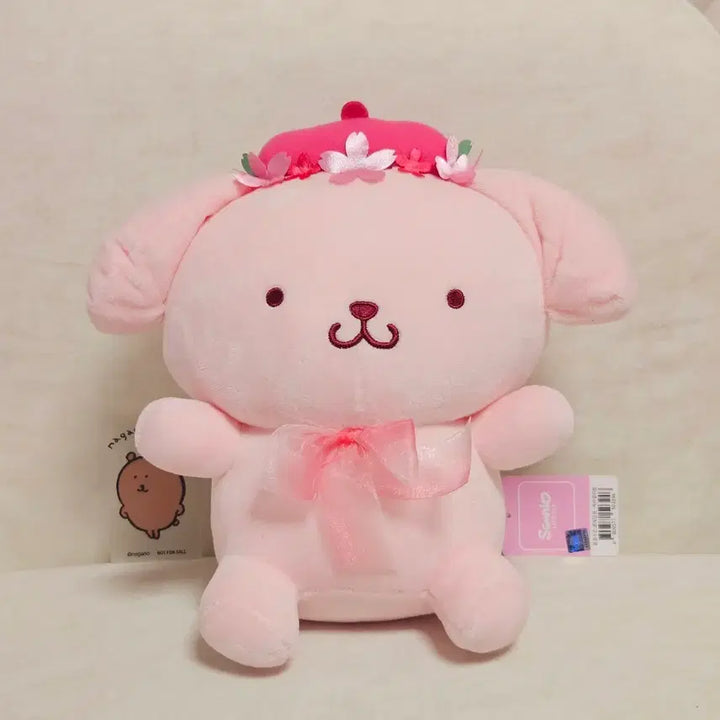 [BUNJANG] Sanrio Pompompurin Cherry Blossom Medium Plush / 정품 폼폼푸린 체리블라썸 중형 인형