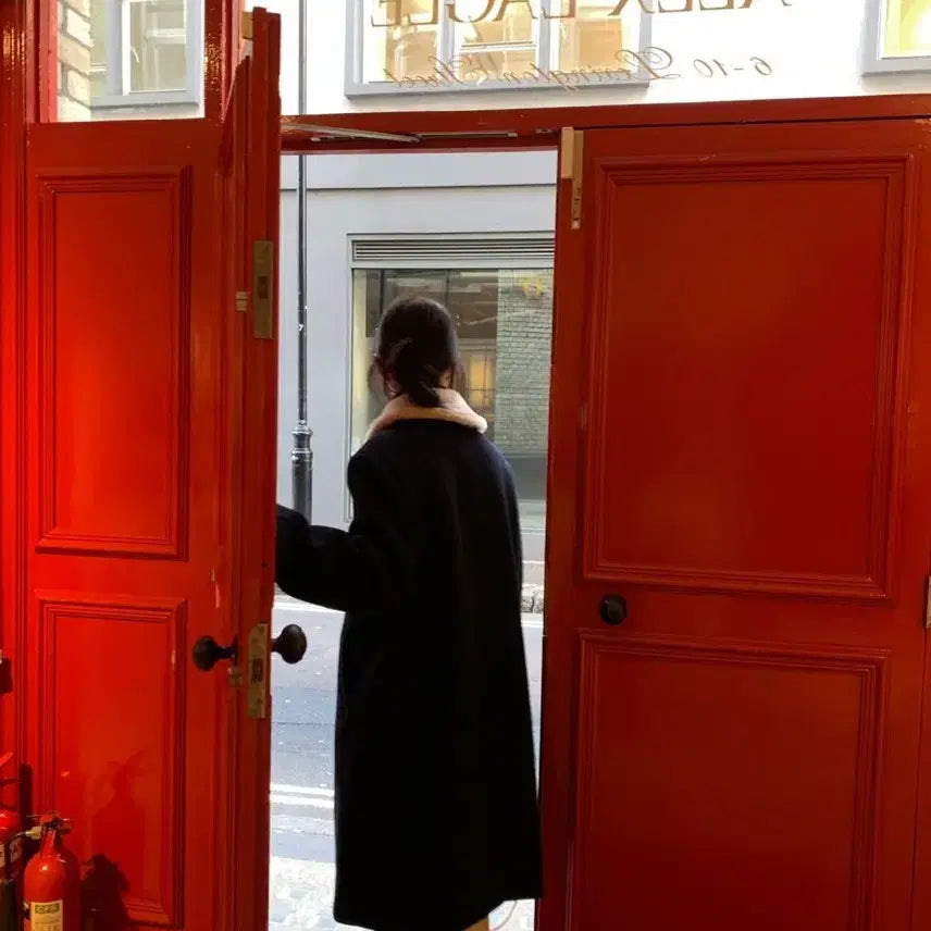 [BUNJANG] Underson Navy Long Coat / underson 언더슨 카라 롱 코트