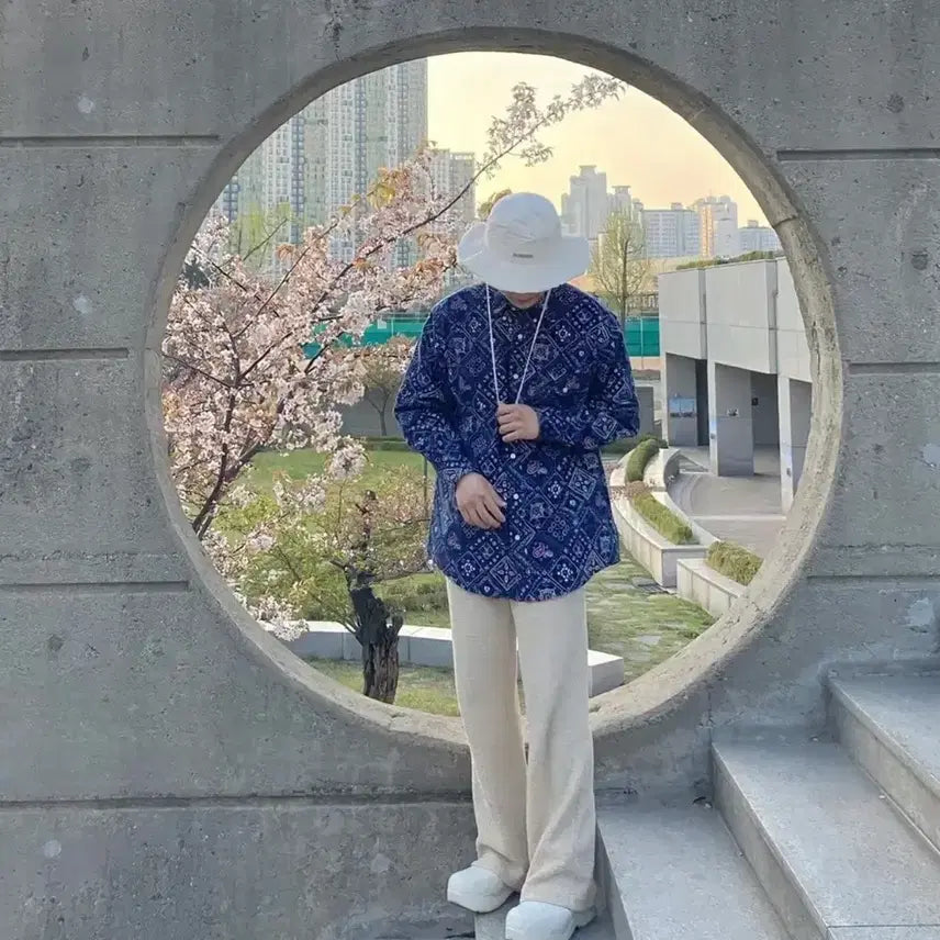 [BUNJANG] G.F.N Deep Navy Bandana Paisley Shirt / G.F.N 딥네이비 반다나 페이즐리 셔츠
