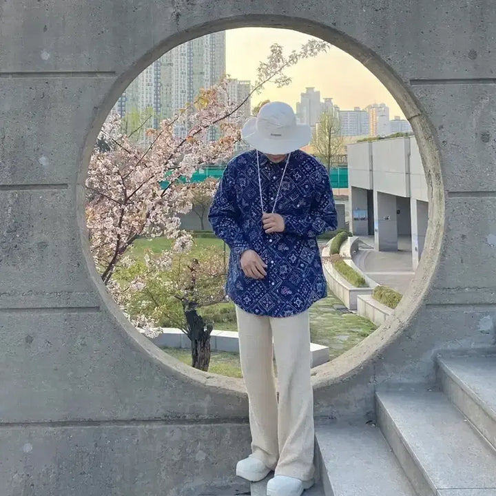 [BUNJANG] G.F.N Deep Navy Bandana Paisley Shirt / G.F.N 딥네이비 반다나 페이즐리 셔츠