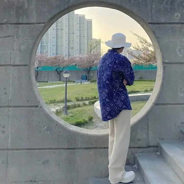 [BUNJANG] G.F.N Deep Navy Bandana Paisley Shirt / G.F.N 딥네이비 반다나 페이즐리 셔츠