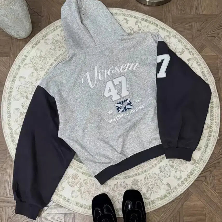 [BUNJANG] Y2K Color Block Hooded Zip-up / 유니크 Y2K 배색 후드집업 y2k 그레이 후드집업 하이틴룩 키치룩
