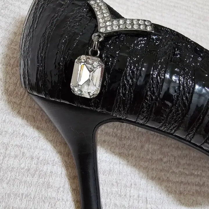[BUNJANG] Tandy Crocodile Pattern Enamel Pumps Heels Women&