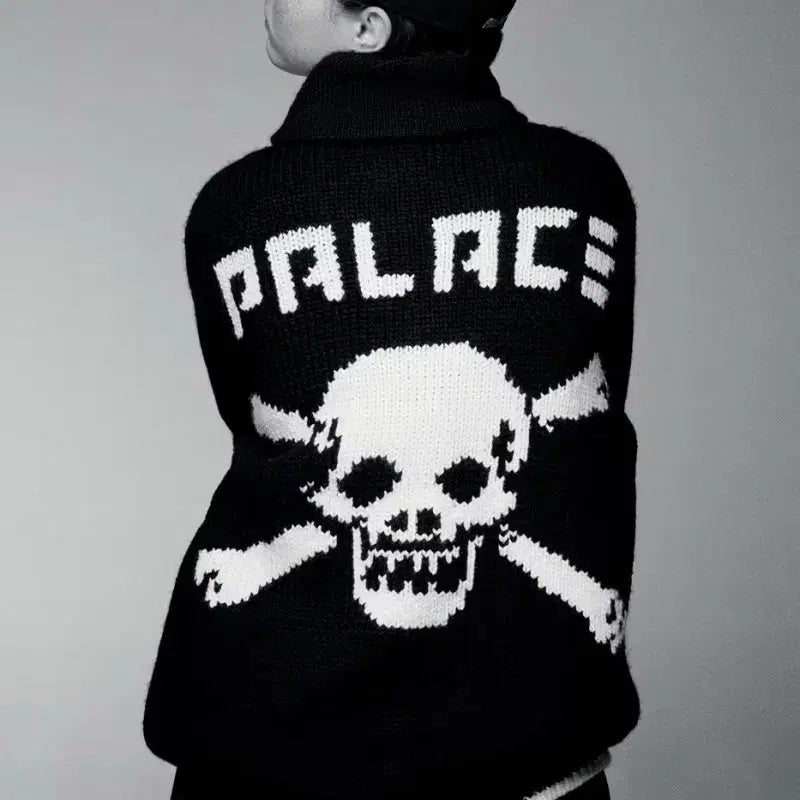 [BUNJANG] Palace Bones Cowichan Knit Black S / 팔라스 Palace 본즈 코위찬 니트 블랙 S