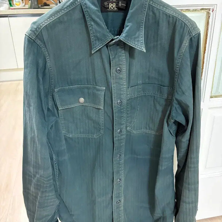 [BUNJANG] RRL Garment Dyed Herringbone Twill Workshirt Slate Green / RRL 가먼트 다이 헤링본 트윌 워크셔츠 S 판매