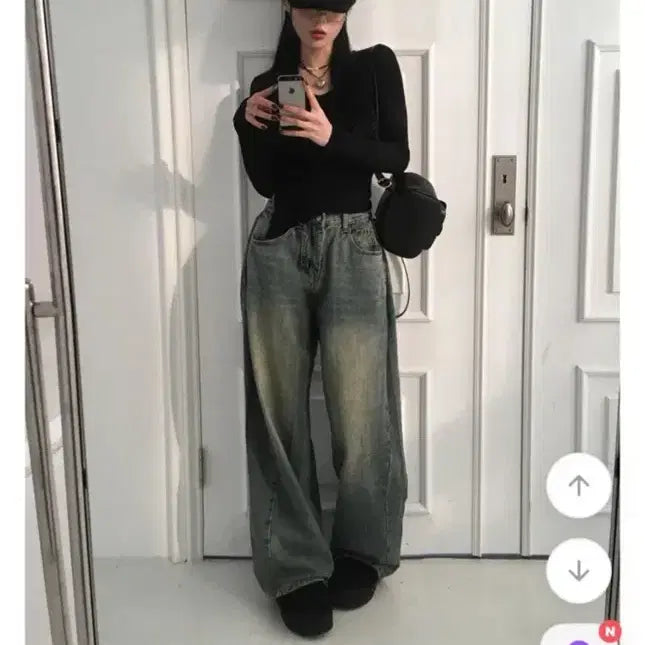 [BUNJANG] Ably Wide Tucked Pants / 에이블리 중청 사이드 핀턱 벌룬핏 와이드팬츠