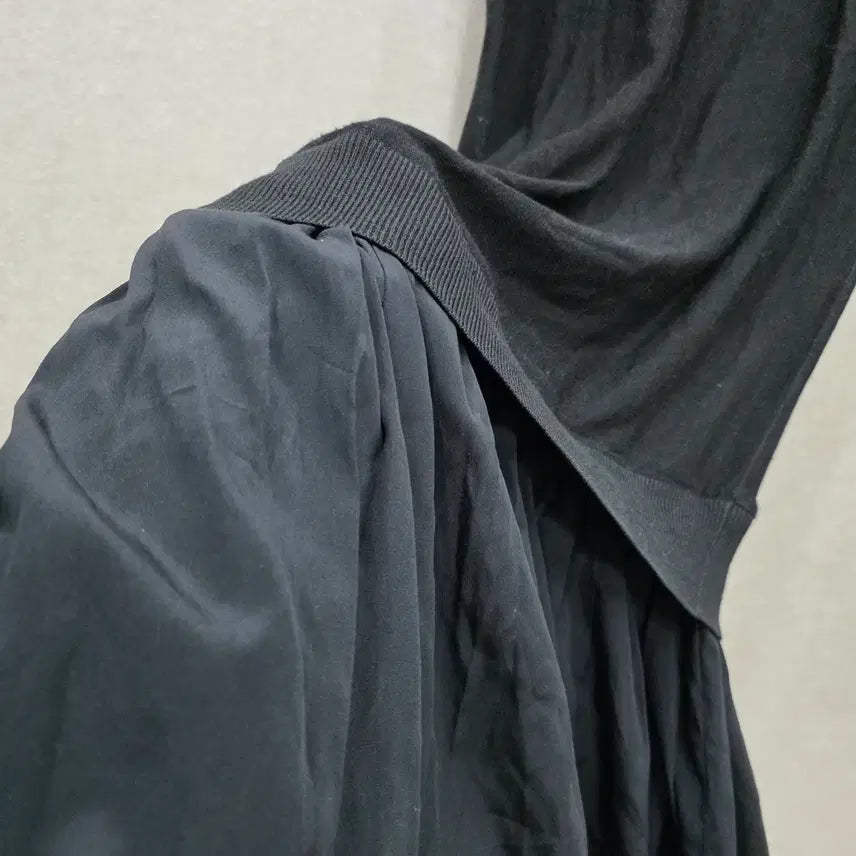[BUNJANG] DKNY Silk Black Knit Pleated Dress / DKNY 실크 블랙 니트 플리츠 원피스