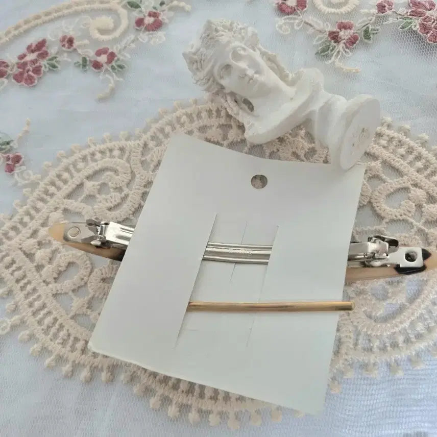 [BUNJANG] Leopard Print &amp; Cubic Zirconia Hairpin Set / 호피무늬/큐빅 헤어핀 2종세트(새상품)