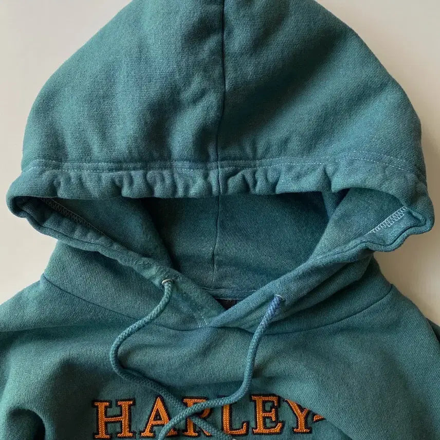 [BUNJANG] Harley Davidson Museum Dark Green Dyed Hoodie / 할리데이비슨 뮤지엄 다잉 다크 그린 후드티