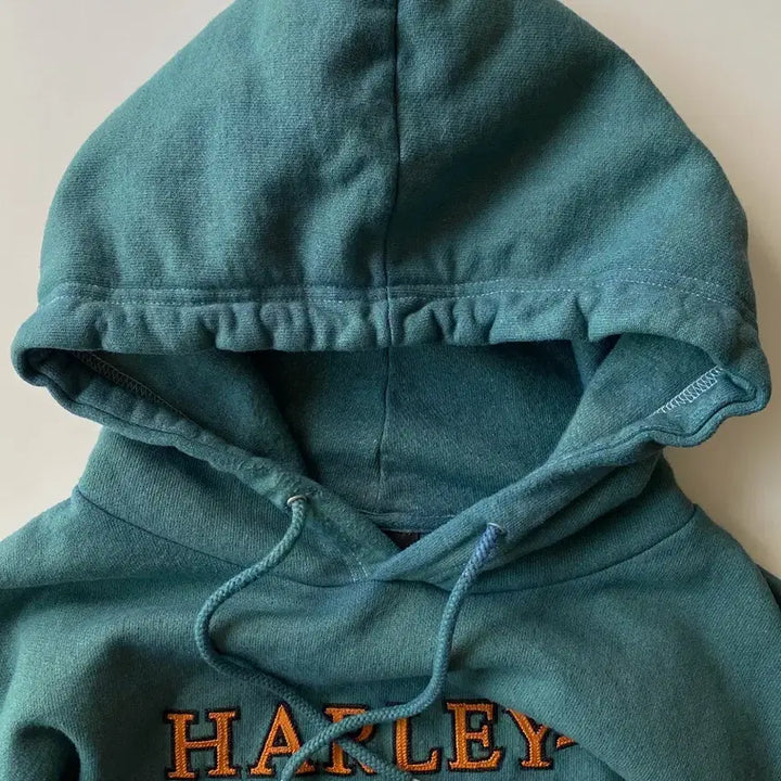 [BUNJANG] Harley Davidson Museum Dark Green Dyed Hoodie / 할리데이비슨 뮤지엄 다잉 다크 그린 후드티