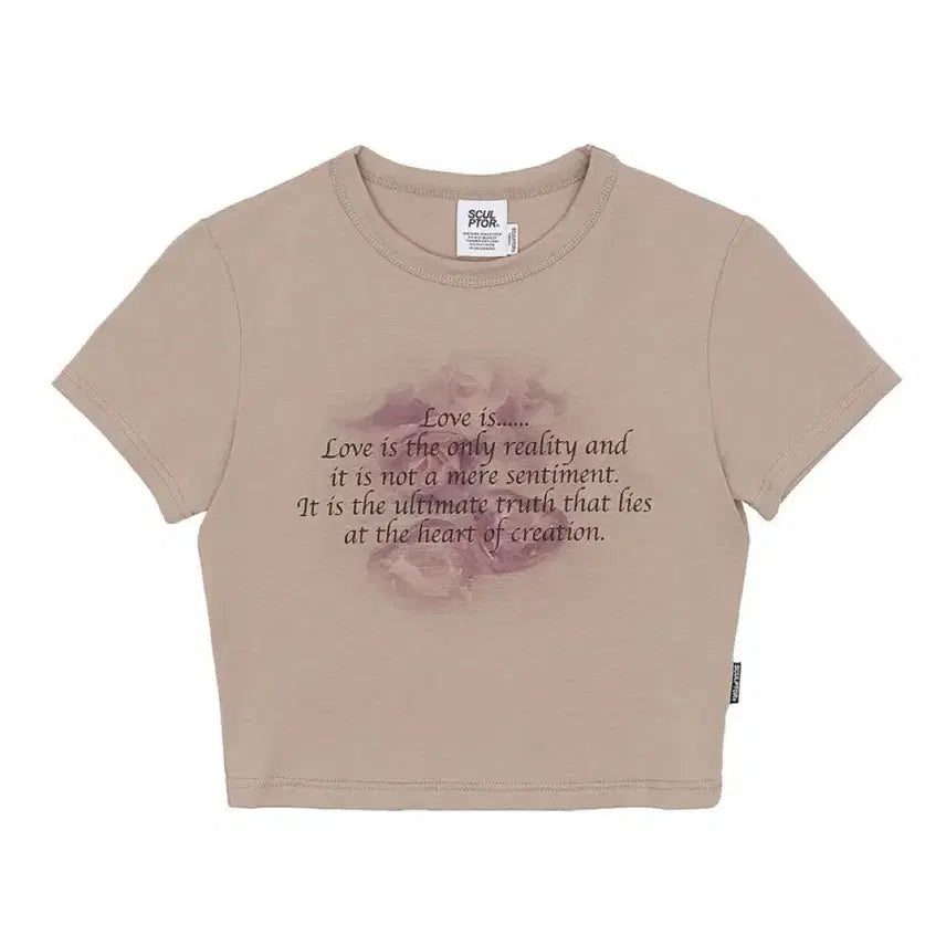 [BUNJANG] Sculptor Cropped T-Shirt Beige S / 스컬프터 크롭탑 티셔츠 베이지 S