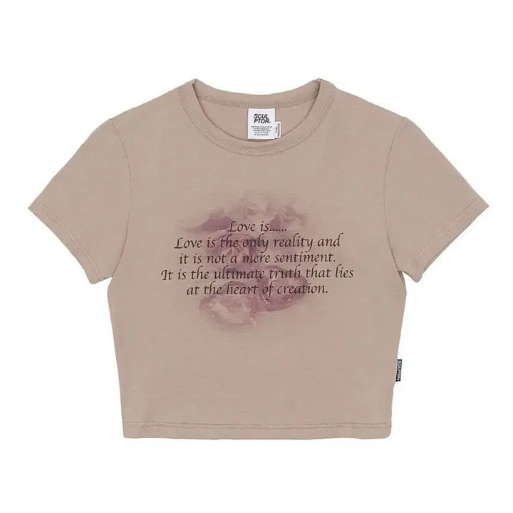 [BUNJANG] Sculptor Cropped T-Shirt Beige S / 스컬프터 크롭탑 티셔츠 베이지 S