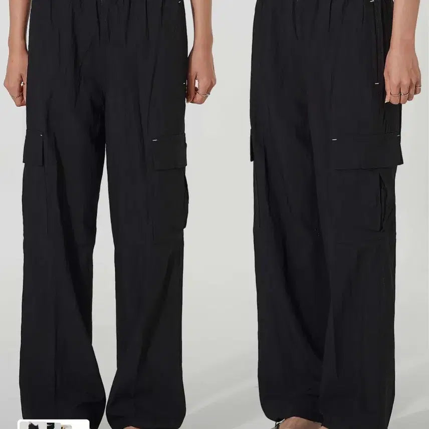 [BUNJANG] DEARMY Nylon Cargo Pants Black / 디어미 나일론 카고바지 블랙