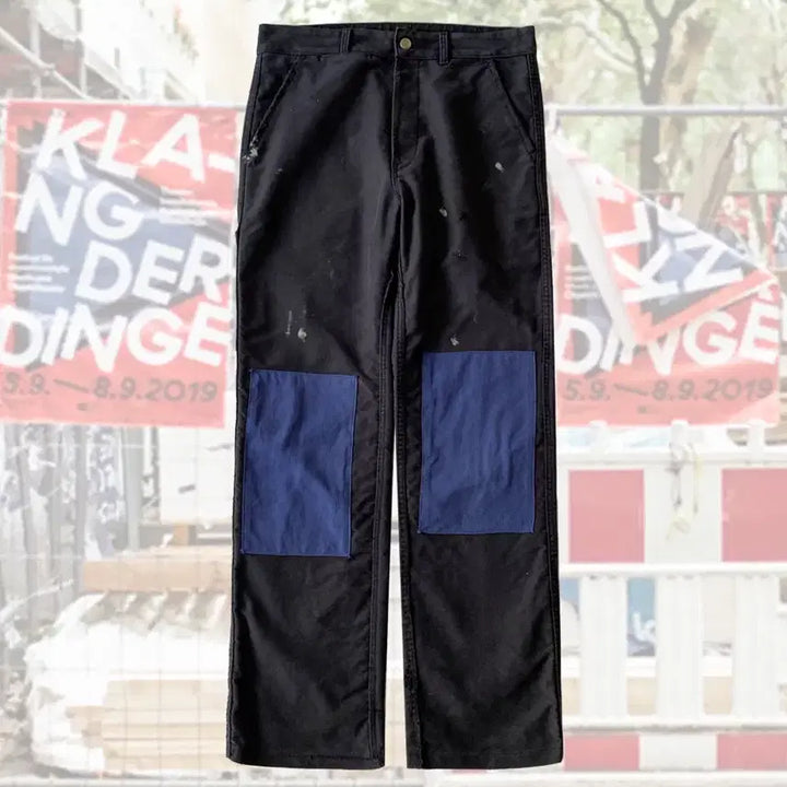 [BUNJANG] Moleskine French Work Pants / 빈티지 오리지널 몰스킨 리페어 페인팅 프렌치 워크팬츠