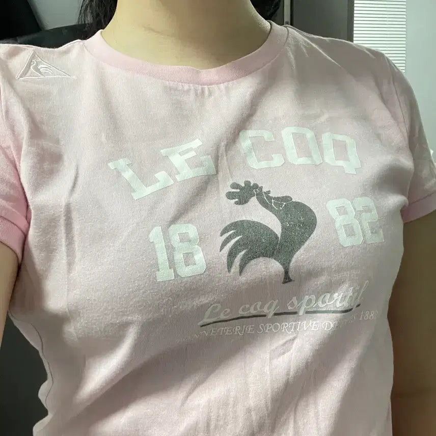 [BUNJANG] Le Coq Sportif Pink Short Sleeve T-shirt / 르꼬끄 스포르티브 핑크 반팔 티셔츠