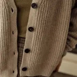 [BUNJANG] Gongdrin Coni Ribbed Cardigan (Beige) / 공드린 코니 골지가디건 (베이지)