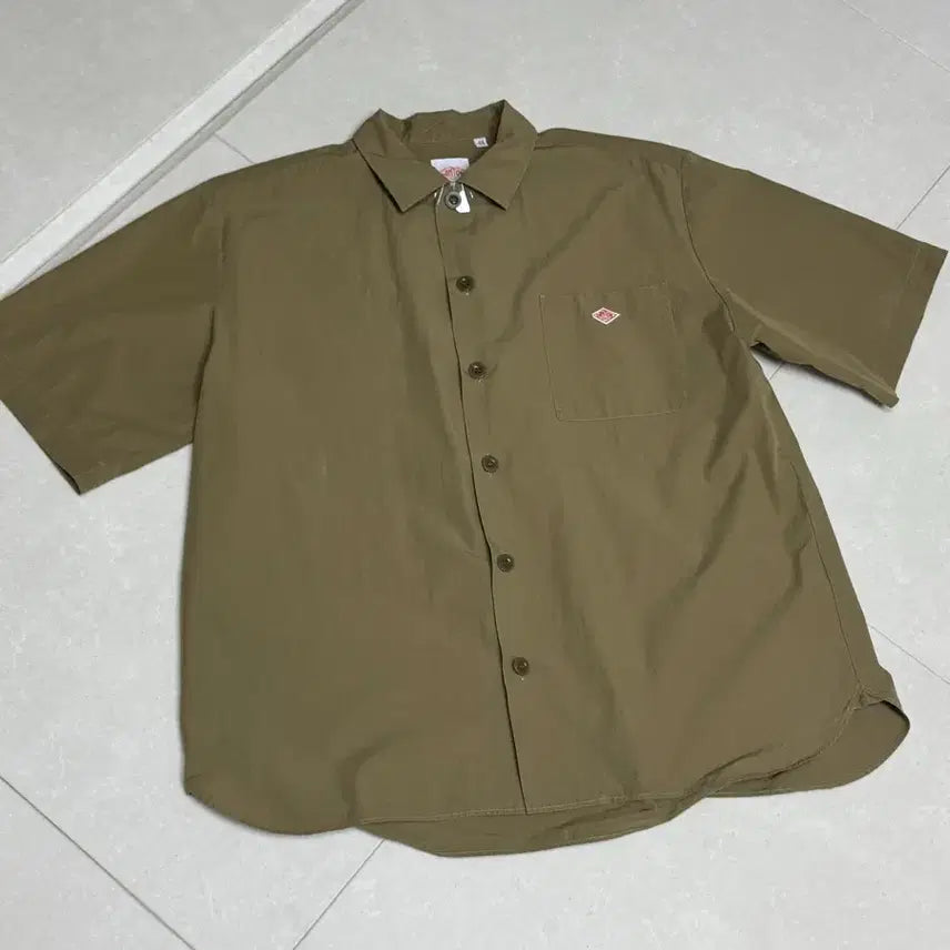 [BUNJANG] Danton Khaki Short Sleeve Shirt Size 44 / 단톤 danton 카키 반팔 셔츠 44