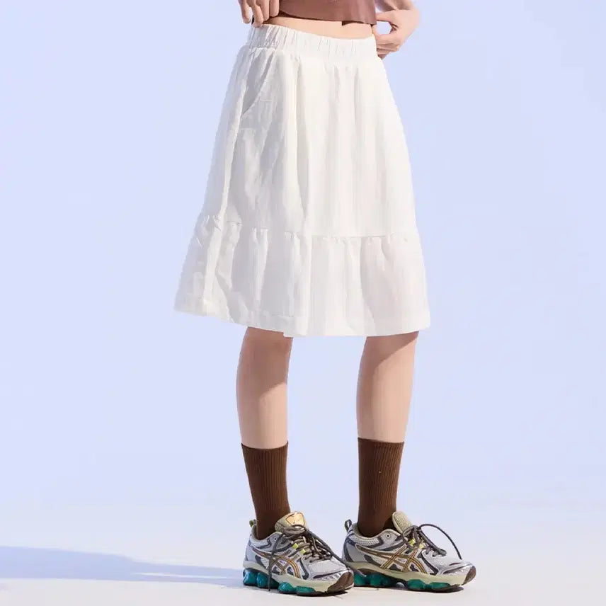 [BUNJANG] A-Line White Skirt / 화이트 스커트 A라인 치마