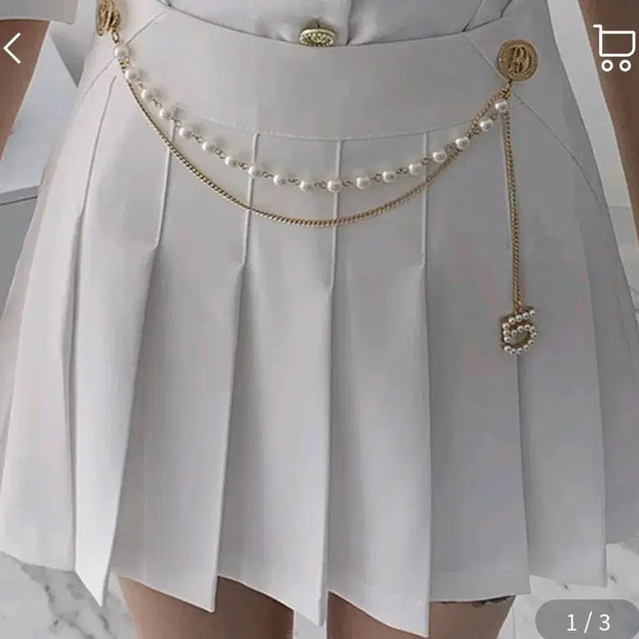 [BUNJANG] Coco Sister Pearl Chain Skirt Dress / 수입의류 진주체인치마(59800) 홀복 코코언니에스드레스 최종가격