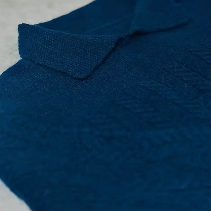 [BUNJANG] Teal Cable Knit Cardigan Sweater / [10% 할인특가] 청록색 카라 꽈배기 포인트 니트