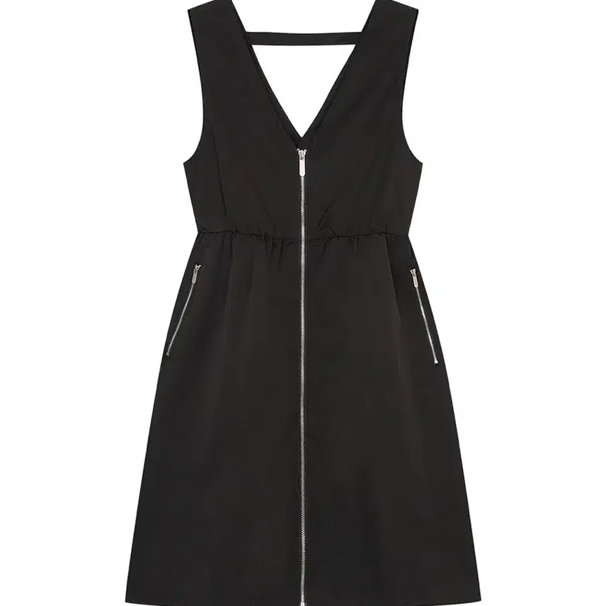 [BUNJANG] Reete V-Neck Zip-Up Midi Dress / [새제품] Reete 브이넥 집업 원피스 85