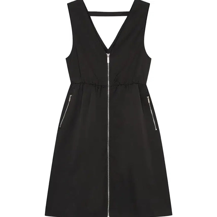 [BUNJANG] Reete V-Neck Zip-Up Midi Dress / [새제품] Reete 브이넥 집업 원피스 85