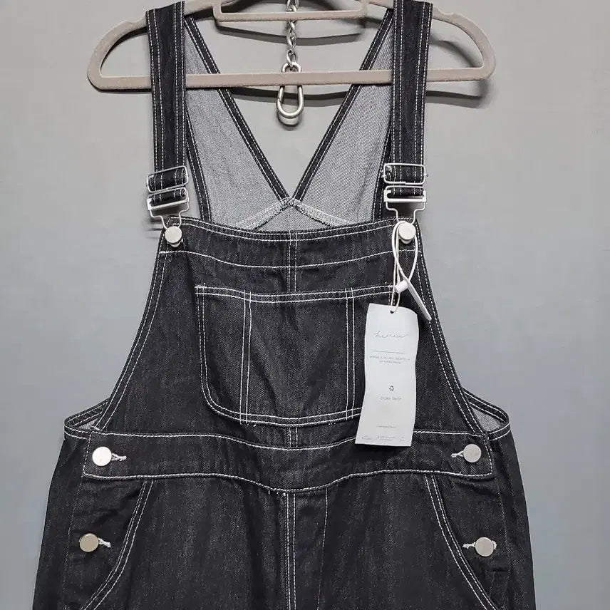 [BUNJANG] Black Denim Overall Pants / 블랙 데님 멜빵바지 (새상품)