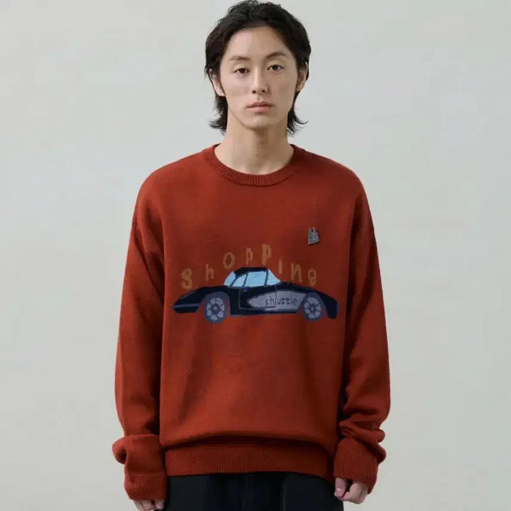 [BUNJANG] Known Shopping Cart Knit Red / [2 사이즈] 노운 쇼핑 카 니트 레드