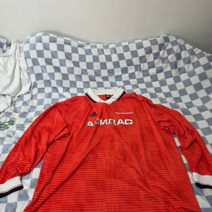 [BUNJANG] Adidas Gosha Rubchinskiy Soccer Jersey Red XL / 아디다스 GOSHA 고샤 루브친스키 콜라보 사커져지 카라티셔츠 레드 XL
